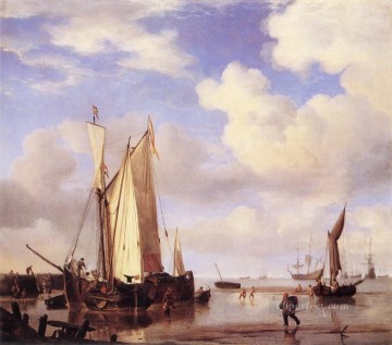 ボート Painting - 干潮海洋ウィレム ファン デ ヴェルデ ザ ヤンガー ボート海景
